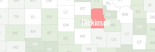 Dickinson County Map