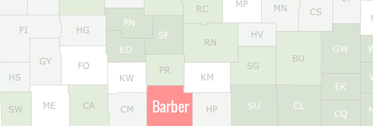 Barber County Map