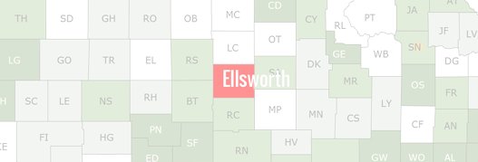 Ellsworth County Map