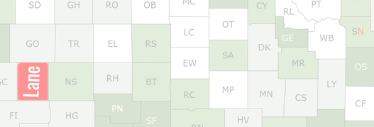 Lane County Map