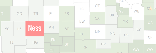 Ness County Map